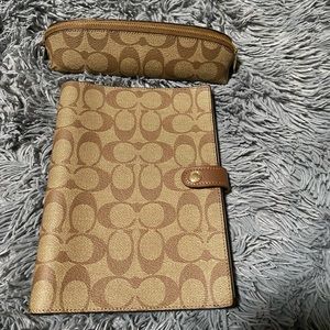 Authentic Coach Journal/Mini Notebook with matching pencil case. Gently used.